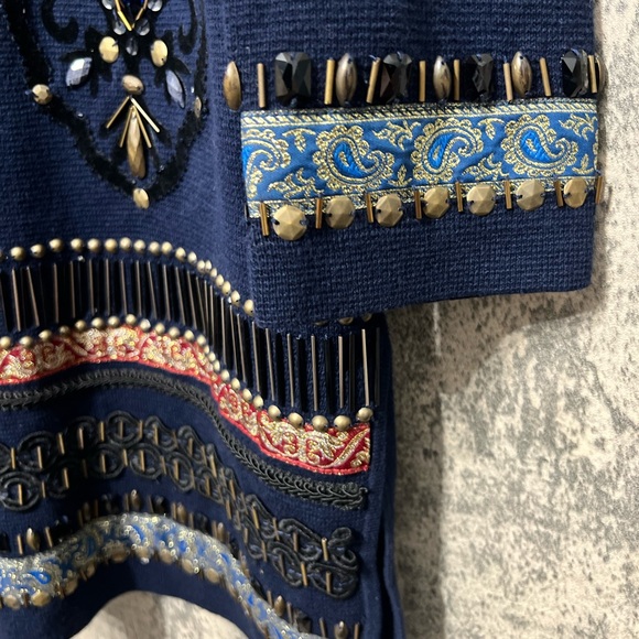 Embroidered navy blue cardigan Chico’s - Picture 6 of 9